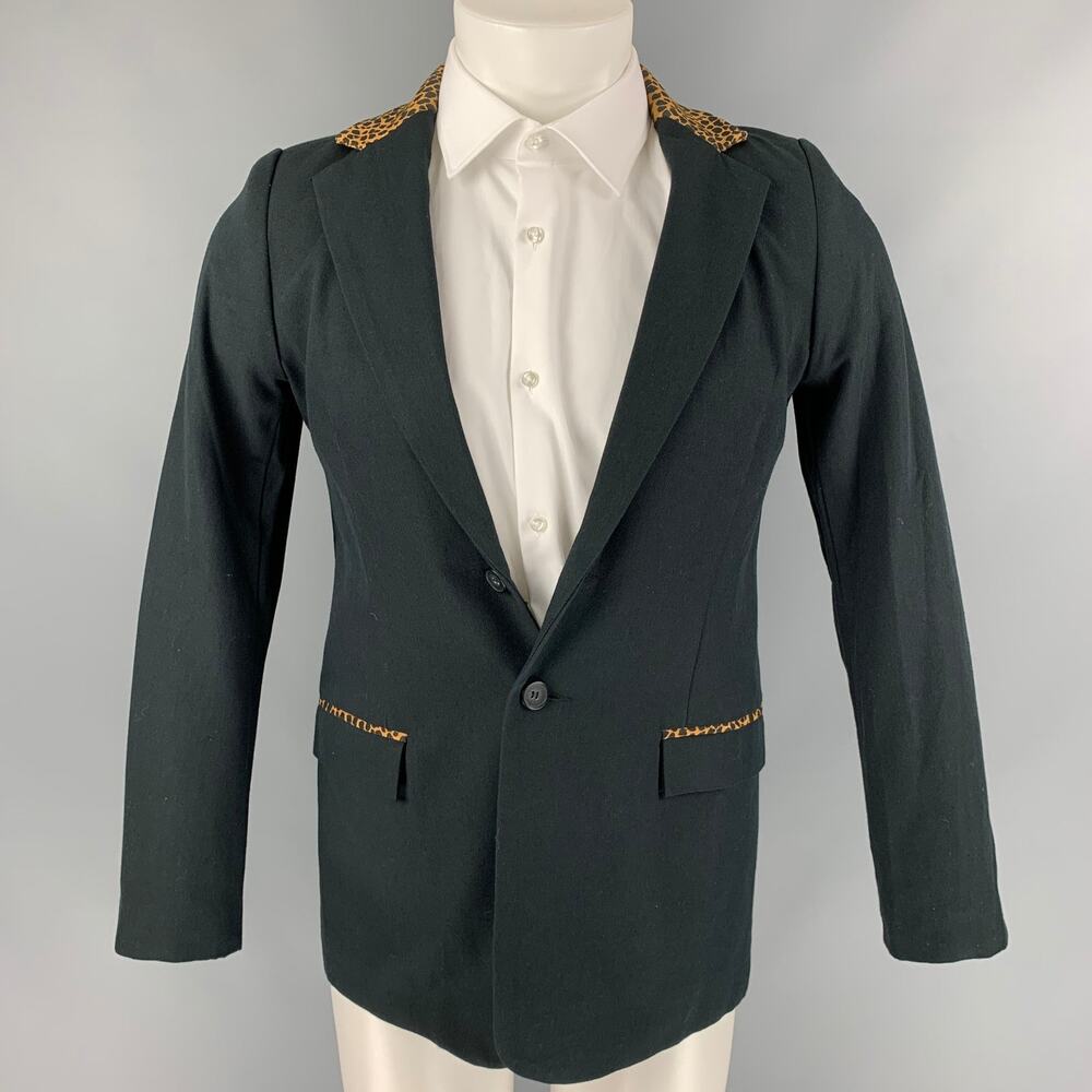 CURRENT / ELLIOTT Size S Black & Tan Cotton / Wool Sport Coat
